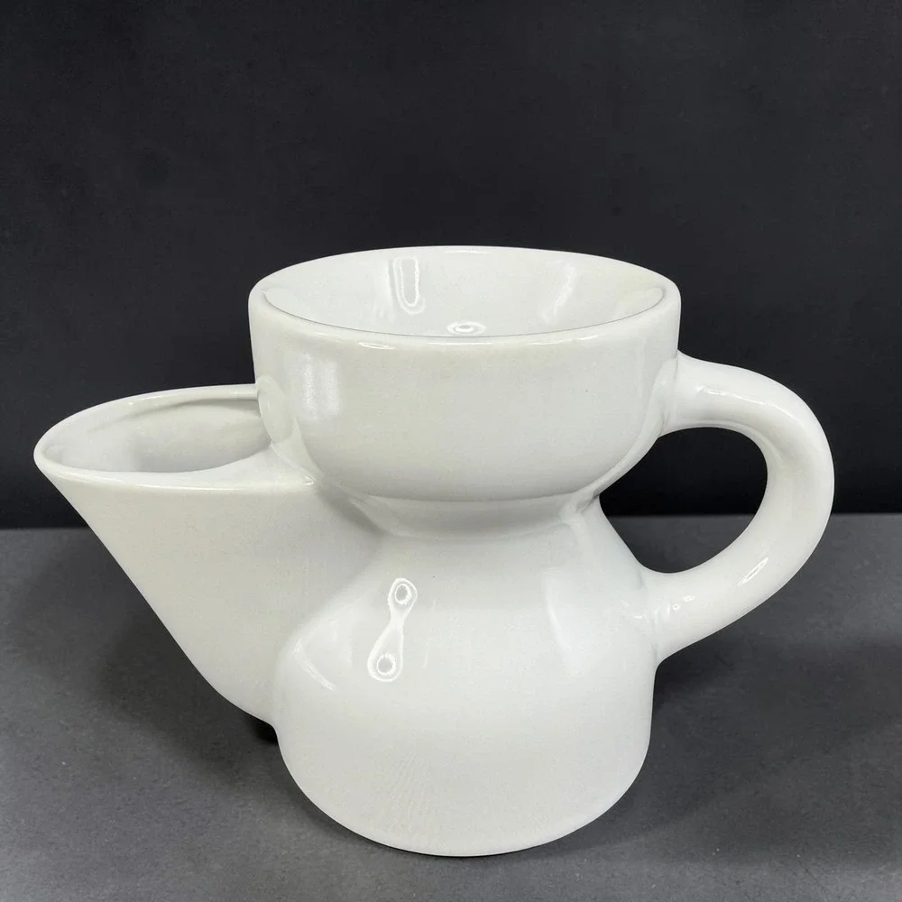 Crabtree & Evelyn London White Ceramic Shaving Scuttle Mug Soap Bowl Cup 7x4